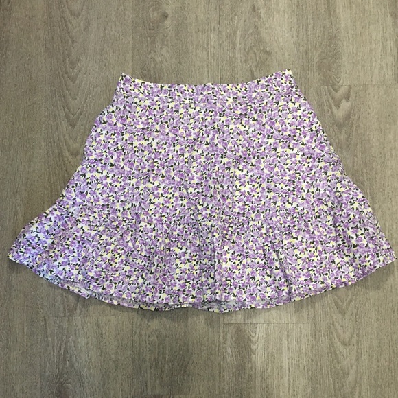 Cotton Summer Skirt, Pastel Flowers - Picture 1 of 7